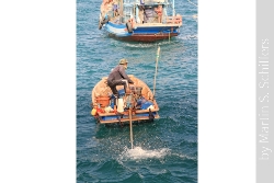 Koh Larn Fischerboot mit Aussenborder Rueckansicht